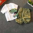 thumbnail image 2 of Toddler Baby Boys Clothes Sets Short Sleeve Dinosaur Printed T-Shirt + Shorts 2pcs Boys Summer Outfit Boy Outwear, 2 of 7