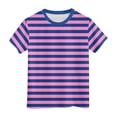 thumbnail image 4 of CAICJ98 Girls Tshirts Cute Summer Tops Kids Toddler Short Sleeve Striped Shirts Crew Neck Casual Tees (Dark Purple,8-9 Years), 4 of 4
