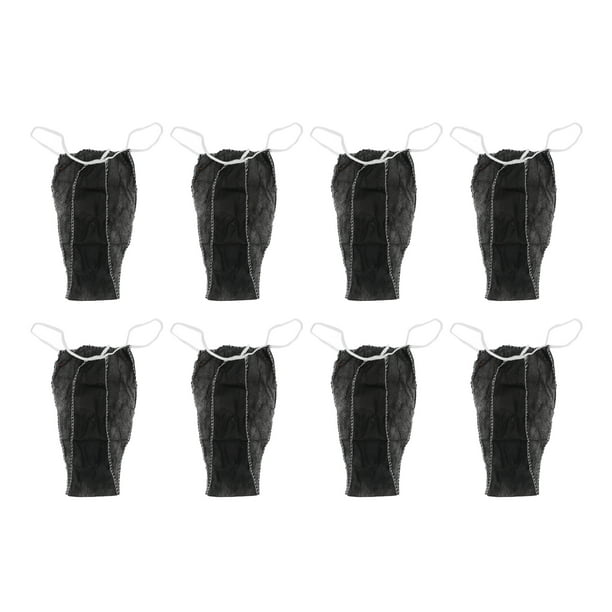 50 piezas de ropa interior desechable para mujer, bragas tipo tanga de tela negra no tejida para SPA, viajes, masajes y bronceado