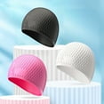thumbnail image 3 of D-GROEE Silicone Swim Cap,Comfortable Bathing Cap Ideal for Curly Short Medium Long Hair, Swimming Cap for Women and Men, Shower Caps Keep Hairstyle Unchanged, 3 of 5