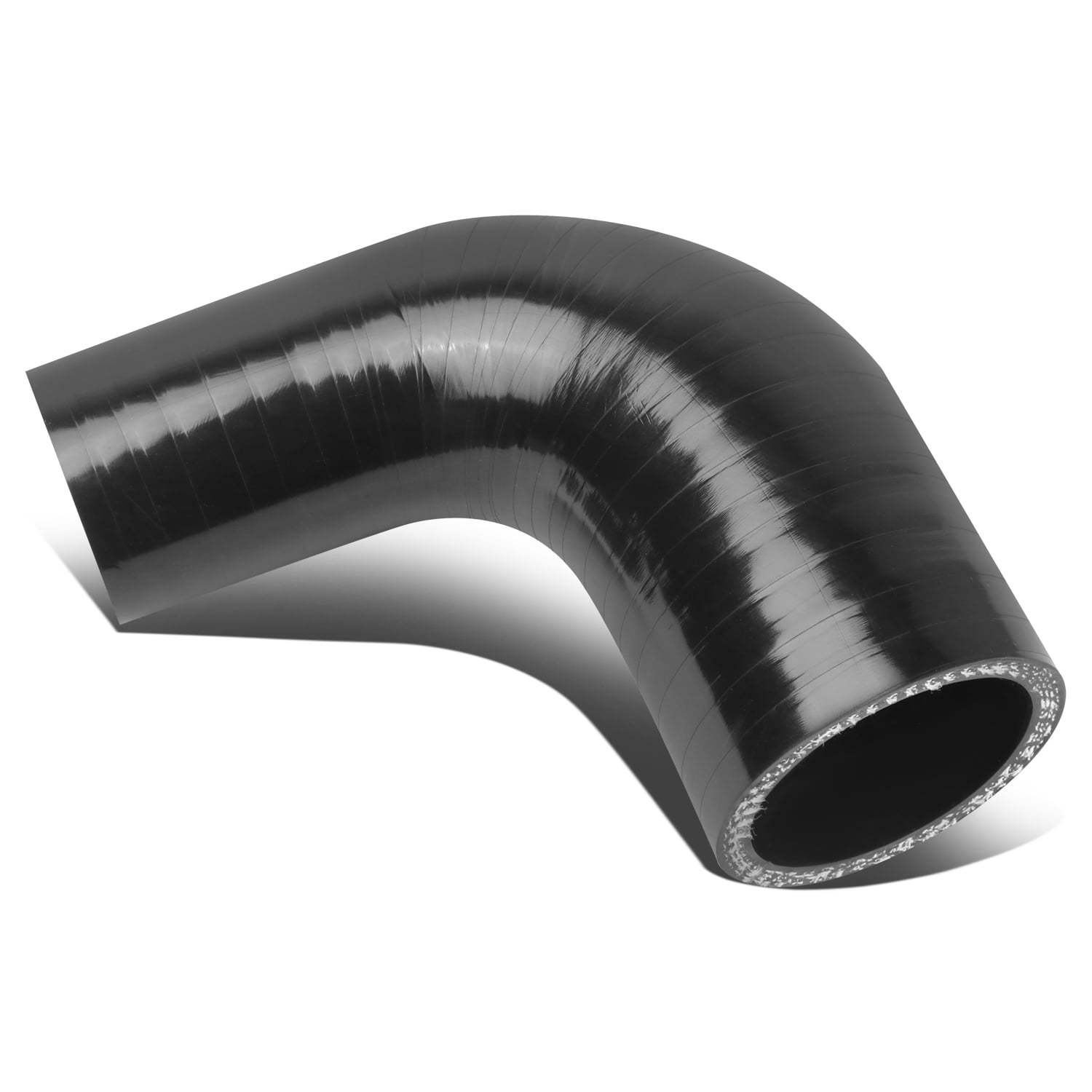 1.75 to 1.75 Black & Red 90 Degree Elbow 3-Ply Silicone Hose for Turbo/Intercooler/Intake Piping 