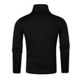 thumbnail image 4 of Father's Day Gifts,Mens Light Pullover Sweater 1/4 Buttons High Collar Long Sleeve Cotton Fleece Plain Sweatshirts Thermal Tops (X-Large, Black), 4 of 4
