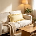 thumbnail image 5 of Ruffled Striped Throw Pillow Cover Soft Yellow White Stripe Decorative Cushion Case and Rectangle Frilled Pillowcase for Living Room Sofa Bed Decor, 5 of 6