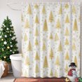 thumbnail image 3 of Small Stall Shower Curtain 36x72 Inch Narrow Half Size Yellow Christmas Tree Bath Curtains Bathroom Decor, Xmas Trees Snwoflake Winter Waterproof Fabric Shower Curtain Set with Hooks 36 Inch, 3 of 8