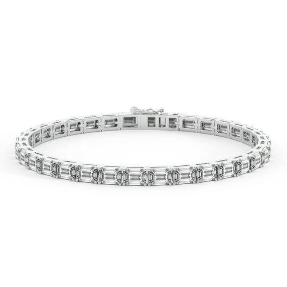 Diamond Tennis Bracelet | 20 Carat IGI Certified Lab Grown Diamond Bracelet Line 7" | 14K in White Gold | Annette Emerald Lab Diamond Tennis Bracelet | FG-VS1-VS2 Quality | Friendly Diamonds