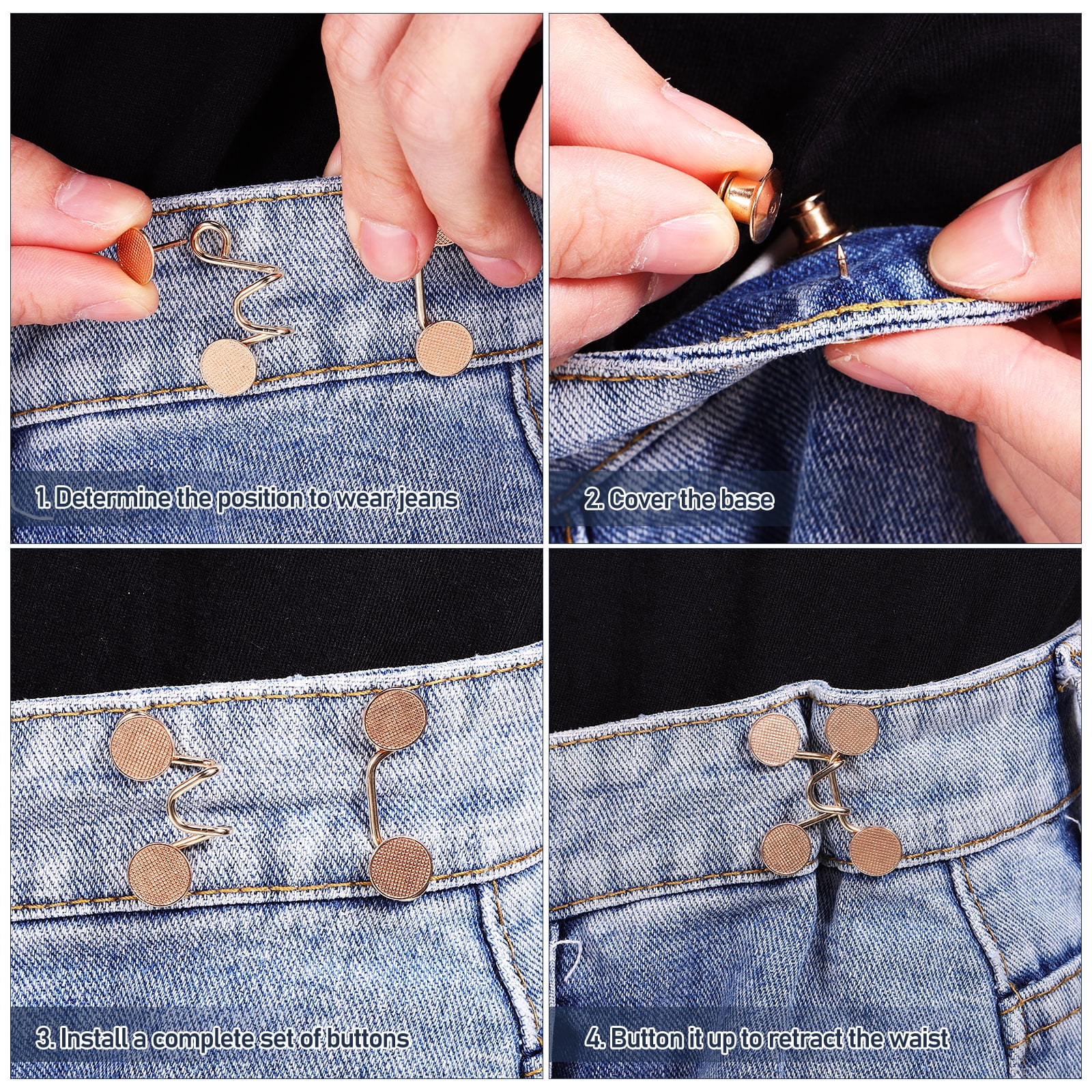 45 Sets Pants Button Replacement Adjuster Waist Trousers Buckle