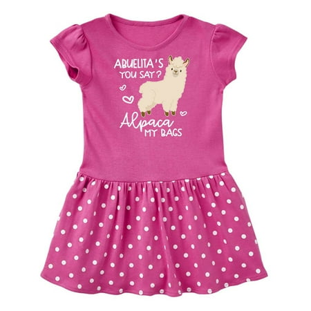 

Inktastic Abuelita s You Say Alpaca My Bags Gift Baby Girl Dress