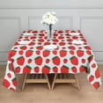 thumbnail image 3 of Red Strawberry Plants Fruit Green Leaf White Pattern Square Tablecloth,Waterproof Square Table Cover,Wipeable Spillproof Washable Table Cover for Home Kitchen Party Decor 42"X42"(107x107cm), 3 of 6