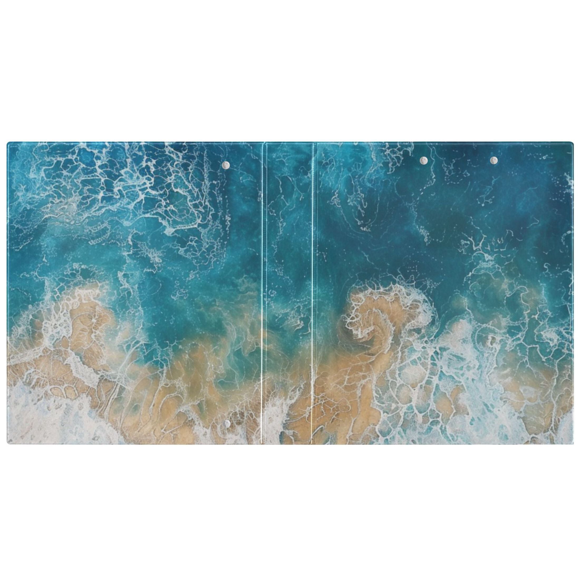 Beach Ocean 3 Ring Binders 1.5 inch Hardcover File Folders with Interior Pockets A4 Size Organizer for School Office Hospital