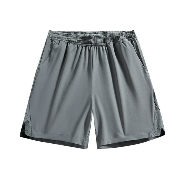 WRKEKC Summer Shorts for Men Solid Color Casual Loose Pocket Lining Drawstring Elastic Waist Shorts 5-Inch Inseam with Comfortable Fit