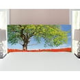 thumbnail image 1 of Poppy Flower Headboard, Landscape of Blooming Poppies on Field Majestic Tree Rural Terrain Habitat, Upholstered Decorative Metal Bed Headboard with Memory Foam, Full Size, Green Red Blue, by Ambesonne, 1 of 4
