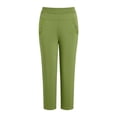 thumbnail image 6 of Plus Size Capri Pants For Womens Liweisiy Elastic High Waisted Slim Fit Stretchy Trousers Casual Oversized Pants Army Green 2XL, 6 of 6