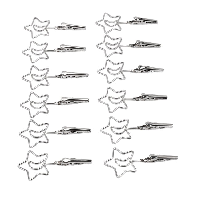12 Pack Metal Note Holder, Dual Side Card Holder Clips Memo Display Clamp with Strong Grip Table Sign Holder Memo Clip Card Paper Menu Clip for Photo,Memo,Banquet,Wedding