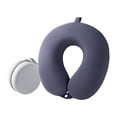 thumbnail image 1 of Almohada cervical de viaje de espuma viscoelástica para viajes en avión o coche. Diseño ergonómico versátil. Azul oscuro, 1 of 9