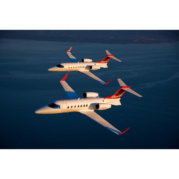 Lear Jet Poster Flying 16in x 24in Poster Multi-Color Square Adults Western Graphic