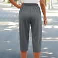thumbnail image 2 of ModaVoyage Women's Drawstring Waist Capri Pants Plus Size Loose Fit Sweatpants with Pockets, Athletic Work Capris S-3XL, 2 of 7