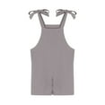 thumbnail image 6 of Cethrio Girls Short Overalls, Solid Color Sleeveless Pocket Casual Suspender Pants Gray Size 13 T, 6 of 7