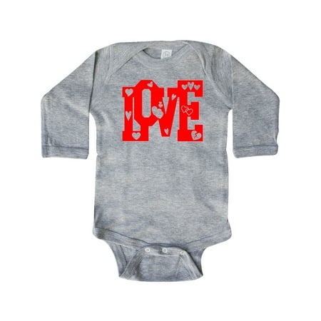 

Inktastic Valentine’s Day Love with Hearts Gift Baby Boy or Baby Girl Long Sleeve Bodysuit