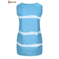 thumbnail image 6 of Spencer Women's Tie Dye Sleeveless Tank Tops Summer Loose Button Down Blouse Striped Vest T-Shirts Plus Size "Blue, L", 6 of 9