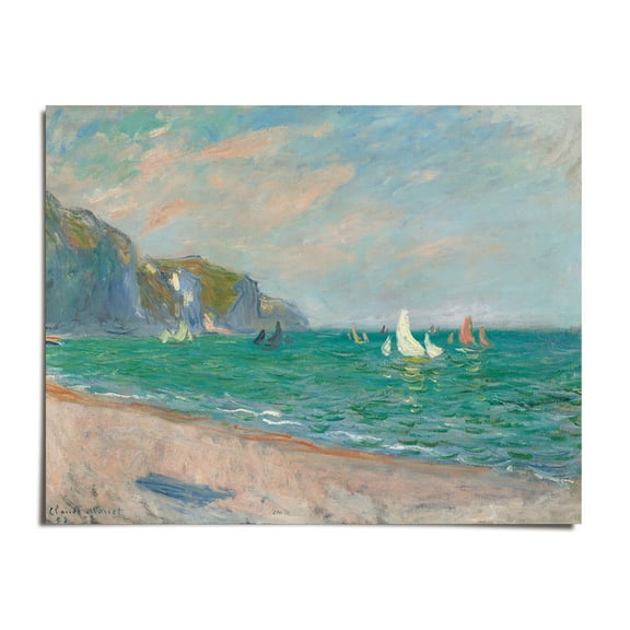 Boats Below the Pourville Cliffs - Claude Monet - 8x10 - Wall Art Print - UNFRAMED