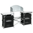 thumbnail image 1 of Patiojoy Portable Camping Kitchen Table Aluminum Fold-Up Camping Kitchen with Windscreen for BBQ, Picnic, Party Black, 1 of 10