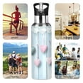 thumbnail image 4 of ALAZA Pink Hearts Wooden Water Bottle Insulated Flask Stainless Steel Straw Lid 20 oz, 4 of 6