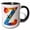 Black/White, variant on 3drose, Colorful Monogram Letter Z, 11oz Two-tone Red Mug