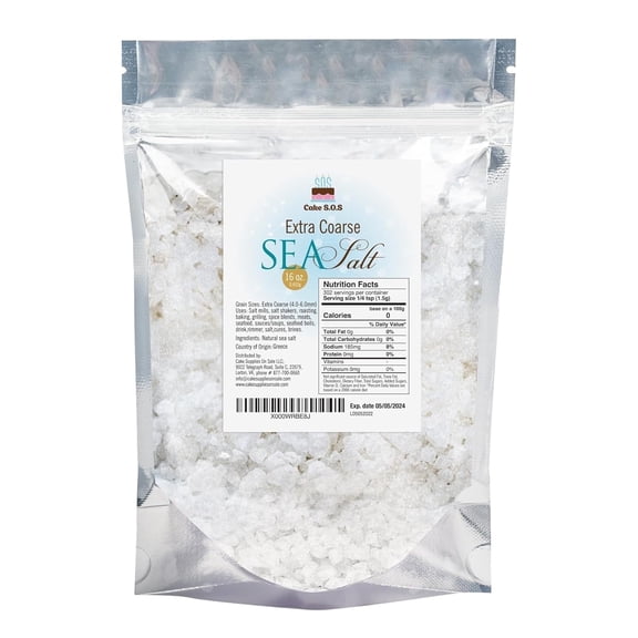Premium Atlantic Sea Salt, Extra Coarse Grain 1 lb.