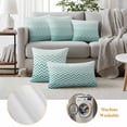 thumbnail image 6 of Outdoor Pillow Covers Pack of 2, Teal Turquoise Chevron Stripes Waterproof Throw Pillowcase Cushion Cases, Ombre Abstract Art Decorative Pillow Cover for Couch Sofa Home Bed Patio, 6 of 9