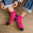 thumbnail image 3 of Fuzoiu Rose Red Glitter Print Adult Socks, Crew Moisture-wicking Socks, Unisex Cushion Crew Socks,Casual Sports Ankle Socks, 3 of 7