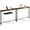 Rustic Brown and Ink Black, variant on Set of 2 Slim Console Tables with Power Outlets - Behind Couch Sofa Tables with USB Ports & Hooks, Easy Assembly, Rustic Brown