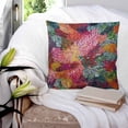 thumbnail image 3 of 16x16 Pillow Covers Set of 2, Colorful Dahlia Throw Pillow Covers Decorative Couch Cushion Case, Spring Flowers Modern Abstract Art Microfiber Square Pillowcases for Bedroom Car Living Room, 3 of 7