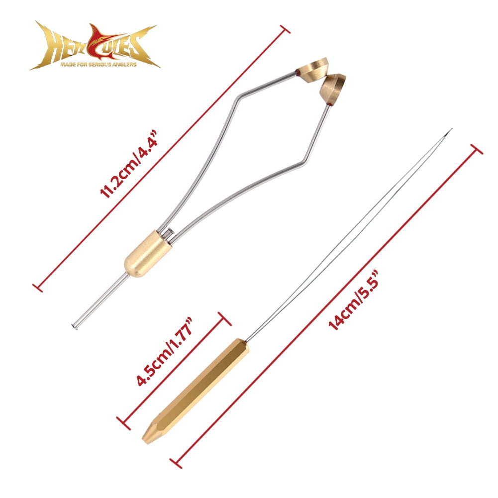 HERCULES Fly Tying Tools, Fly Tying Kit with Bobbin Thread Holder, Wire Threader, Knot Whip Finisher, Hackle Plier, Bodkin, Fly Fishing Lure Making Accessories (2pcs Bobbin + 1pcs Threader)
