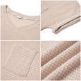 thumbnail image 5 of UVN Womens Summer Tops Short Sleeve V Neck Blouses Ladies Casual Waffle Knit Trendy Tunic Shirts, 5 of 8