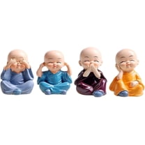 Set of 4 Miniature Monk Decorative Figurines