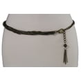 thumbnail image 2 of Women Hip Waist Fashion Belt Metal Chain Links Strands Antique Gold Silver S M L, 2 of 6