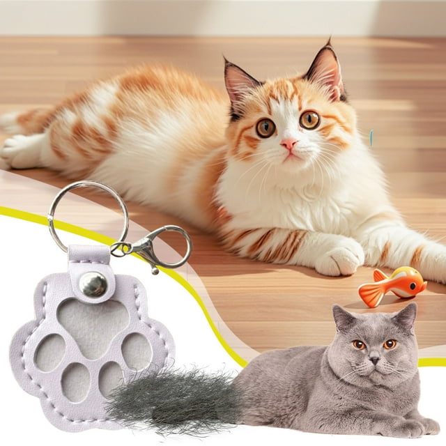 Dog Storage Keychain Cute Leather Paw Keychain Pet Hair Keepsake Keyring Unique Memorial Collection Keychain Pet Memorial Gifts For Bag Purse Paw Key