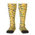 thumbnail image 2 of Lsque Shark Print Printed Crew Socks Men's Women's LightWeight Thin Casual Calf Socks ,Knee High Socks,Cotton Socks, 2 of 9