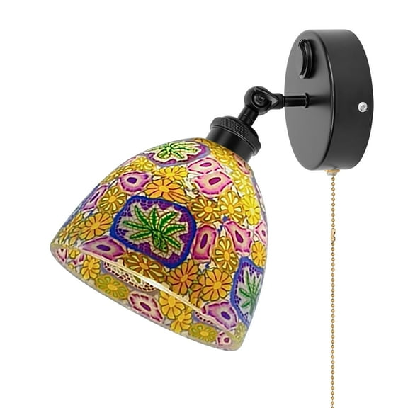 Kiven 12V LED Interior Lights with USB Port,RV Reading Lamp with Pull Chain Switch,4W Tiffany-style Wall Sconce Adjustable Warm White for RV Caravans Boats, Hard-Wired Surface Mount DZ0583