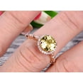 thumbnail image 2 of 1.75 Carat 6mm Round Cut Champagne Diamond Moissanite Ring Engagement Ring Promise Ring Anniversary Ring 10k Rose Gold Gem Stone Art Deco, 2 of 6