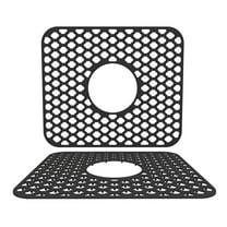 XIBUFE Silicone Kitchen Sink Protector Mat Folding Heat Non Kitchen Sink Mats Grid Accessory Grey For Small Sink Racks Rubber Coated Fits in Sink Roll up Dish Dr