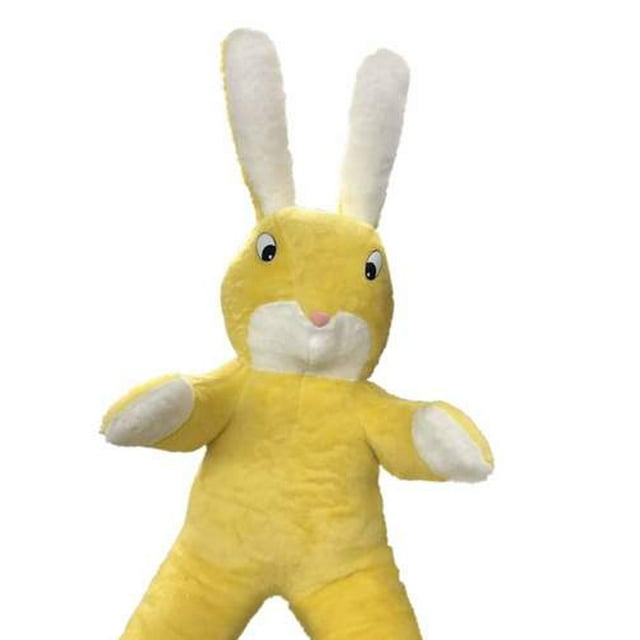 American Made Giant Stuffed Yellow Bunny 60 Inch Soft Big Plush Rabbit 5 Foot Rabbit Made in USA