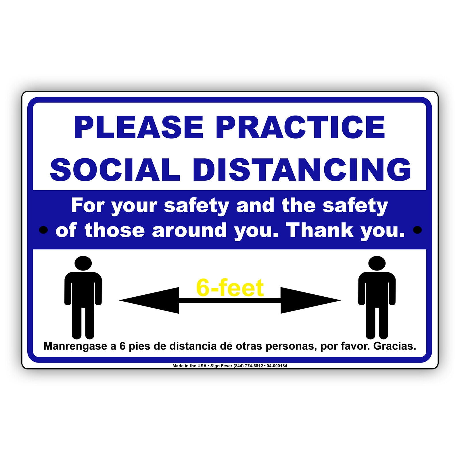 Please Keep Social Distancing at Least 6 Feet for Safety Protection ...