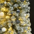thumbnail image 2 of vidaXL Slim Christmas Tree 300 LEDs & Ball Set & Flocked Snow 270 cm, 2 of 5