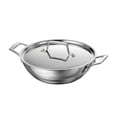 thumbnail image 1 of Tramontina Utsava 2.75-Quart Tri-Ply Clad Stainless Steel Kadai with Lid - Induction & Oven Safe, 1 of 8