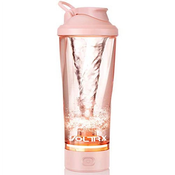 VOLTRX Premium Electric Protein Shaker Bottle, Made with Tritan - BPA Free - 24 oz Vortex Portable Mixer Cup/USB Rechargeable Shaker Cups for Protein Shakes (Pink)