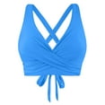 thumbnail image 6 of Hessimy Women's Push Up Full Coverage Bikini Top Underwire Crossover Swimsuit Tops Lace Up Vacation Bikini Sport Bra Fashion(Sky Blue,L), 6 of 7