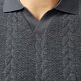 thumbnail image 5 of FRSASU Men's Polo Shirt Short Sleeve Jacquard Business Casual Breathable Casual Summer Tops Dark Gray, 5 of 8