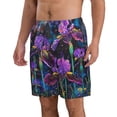 thumbnail image 2 of Susaid Starry Night Iris Field Print Men's Swim Trunks Hawaiian Bathing Mesh Lining Suit Swimsuits Beach Shorts with Pockets-X-Large, 2 of 6