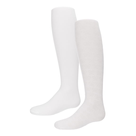 MeMoi 2 Pair Pack Butterfly Opaque Tights - Girls - Female, 10-14, Pink-White